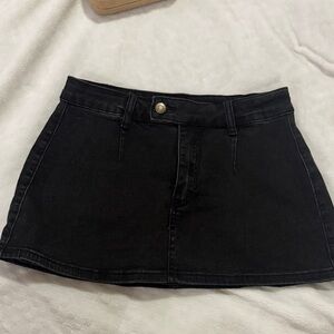 Black Denim Mini Skirt